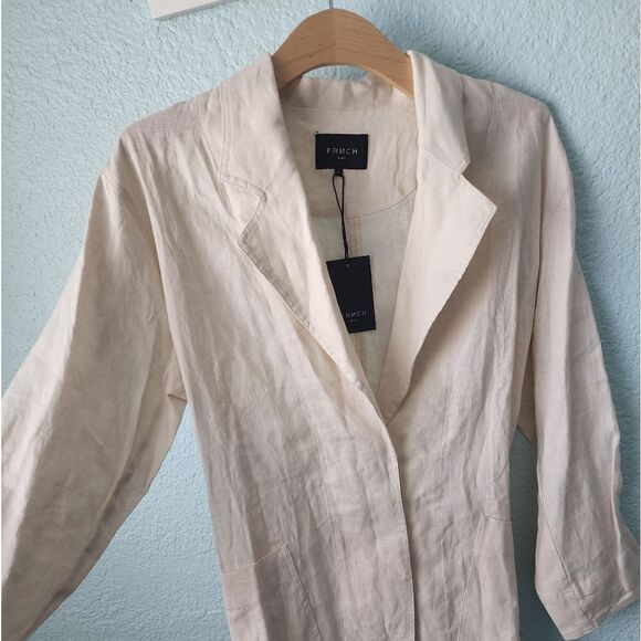 FRNCH PARIS 100% linen coat style dress new with tags - Picture 6 of 12